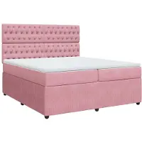 Syfax Boxspringbett mit Matratze Rosa 200x200 cm Samt