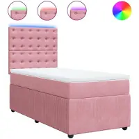 Syfax Boxspringbett mit Matratze Rosa 100x200 cm Samt