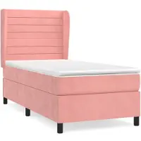 Syfax Boxspringbett mit Matratze Rosa 100x200 cm Samt
