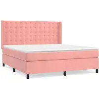 Syfax Boxspringbett mit Matratze Rosa 180x200 cm Samt