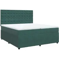 Syfax Boxspringbett mit Matratze Dunkelgrün 200x200 cm Samt