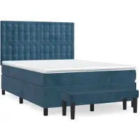 Syfax Boxspringbett mit Matratze Dunkelblau 140x190 cm Samt