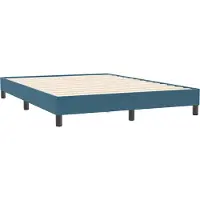 Syfax Bettgestell ohne Matratze Dunkelblau 140x210 cm Samt
