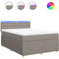 Syfax Boxspringbett mit Matratze Taupe 160x200 cm Stoff