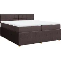 Syfax Boxspringbett mit Matratze Dunkelbraun 200x200 cm Stoff
