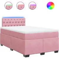 Syfax Boxspringbett mit Matratze Rosa 120x190 cm Samt