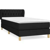 Syfax Boxspringbett mit Matratze Schwarz 90x200 cm Stoff