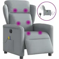 Syfax Massagesessel Elektrisch Hellgrau Stoff