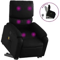 Syfax Massagesessel mit Aufstehhilfe Schwarz Kunstleder