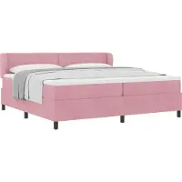 Syfax Boxspringbett mit Kopfteil Rosa 200 x 200 cm Samt