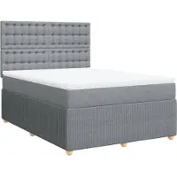 Syfax Boxspringbett mit Matratze Hellgrau 140x200 cm Stoff