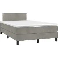 Syfax Boxspringbett mit Matratze Hellgrau 120x190 cm Samt