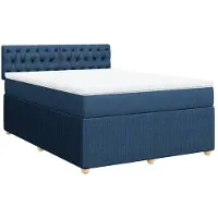 Syfax Boxspringbett mit Matratze Blau 160x200 cm Stoff