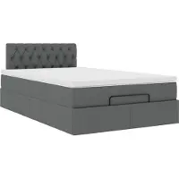 Syfax Ottoman-Bett mit Matratze Dunkelgrau 120x200 cm Stoff