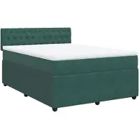Syfax Boxspringbett mit Matratze Dunkelgrün 160x200 cm Samt