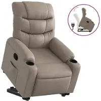Syfax Relaxsessel mit Aufstehhilfe Cappuccino-Braun Kunstleder