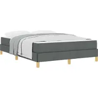 Syfax Boxspringbett mit Matratze Dunkelgrau 140 x 190 cm Stoff