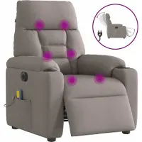 Syfax Massagesessel Elektrisch Taupe Stoff