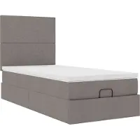 Syfax Ottoman-Bett mit Matratze Taupe 90x200 cm Stoff
