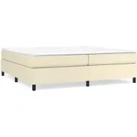 vidaXL Boxspringbett mit Matratze Creme 200x200 cm Kunstleder