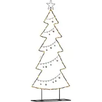 Syfax Metall Weihnachtsbaum mit Ständer Schwarz 150 cm Stahl