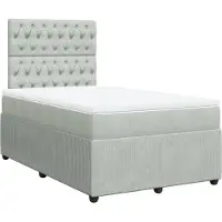 vidaXL Boxspringbett mit Matratze Hellgrau 120x190 cm Samt