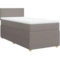 Syfax Boxspringbett mit Matratze Taupe 90x190 cm Stoff