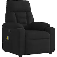 Syfax Massagesessel Schwarz Mikrofasergewebe