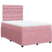 Syfax Boxspringbett mit Matratze Rosa 120x190 cm Samt