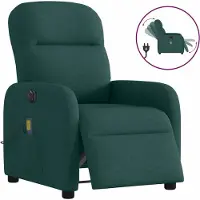 Syfax Massagesessel Elektrisch Dunkelgrün Stoff