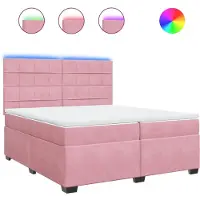 Syfax Boxspringbett mit Matratze Rosa 200x200 cm Samt
