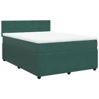 Syfax Boxspringbett mit Matratze Dunkelgrün 140x190 cm Samt