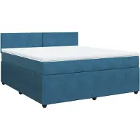 Syfax Boxspringbett mit Matratze Blau 180x200 cm Samt