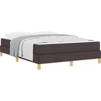 Syfax Boxspringbett mit Matratze Dunkelbraun 140 x 190 cm Stoff