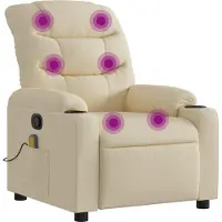 Syfax Massage-Relaxsessel, cremefarbener Stoff