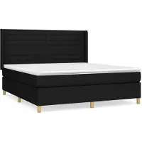 Syfax Boxspringbett mit Matratze Schwarz 180x200 cm Stoff