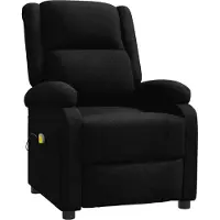 Syfax Ohrensessel mit Massagefunktion Schwarz Stoff