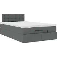 Syfax Ottoman-Bett mit Matratze Dunkelgrau 120x190 cm Stoff