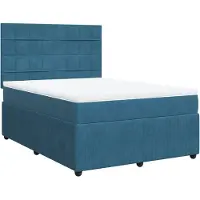 Syfax Boxspringbett mit Matratze Dunkelblau 140x200 cm Samt
