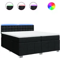 Syfax Boxspringbett mit Matratze Schwarz 200x200 cm Stoff
