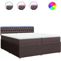 Syfax Boxspringbett mit Matratze Dunkelbraun 200x200 cm Stoff