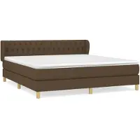 Syfax Boxspringbett mit Matratze Dunkelbraun 180x200 cm Stoff