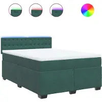 Syfax Boxspringbett mit Matratze Dunkelgrün 140x200 cm Samt