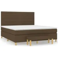 Syfax Boxspringbett mit Matratze Dunkelbraun 180x200 cm Stoff