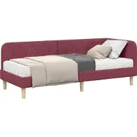 Syfax Eckbettgestell Weinrot 80 x 200 cm Stoff