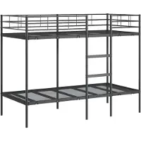 Syfax Etagenbett ohne Matratze Schwarz 100x190 cm Stahl