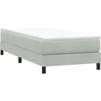 Syfax Boxspringbett ohne Matratze Hellgrau 90x220 cm Samt