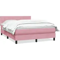 Syfax Boxspringbett mit Matratze Rosa 140x210 cm Samt
