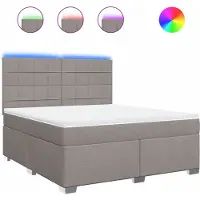 Syfax Boxspringbett mit Matratze Taupe 180x200 cm Stoff