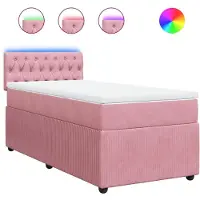 Syfax Boxspringbett mit Matratze Rosa 100x200 cm Samt